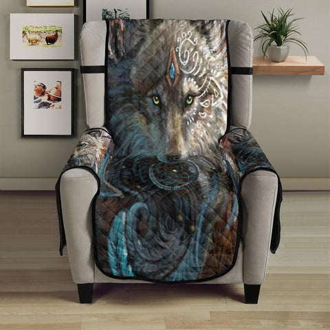 Wolf Warrior Native American 23" Chair Sofa Protector