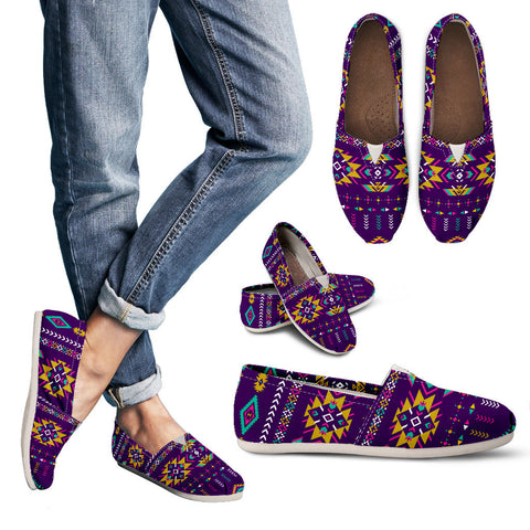 GB-NAT00549 Purple Pattern NativeWomen's Casual Shoes