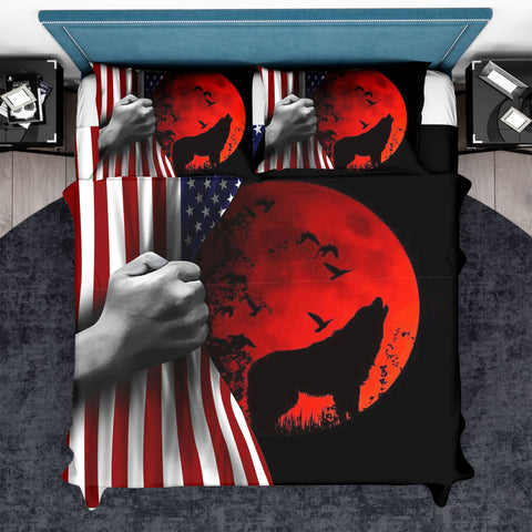 Flag Blood And Wolf  Bedding Sets