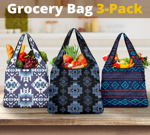 Pattern Grocery Bag 3-Pack SET 35
