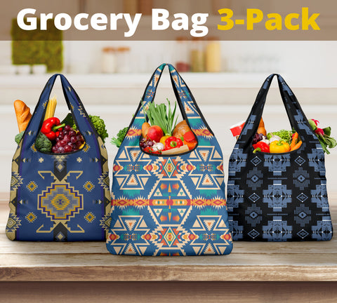 Pattern Grocery Bag 3-Pack SET 47