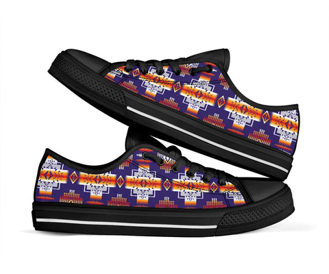 Purple Native Tribes Native American Low Tops Shoes