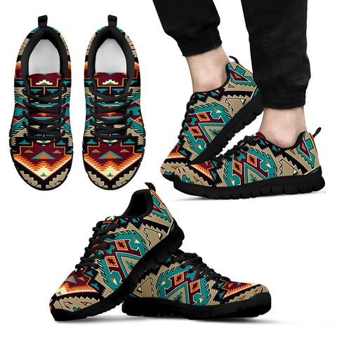 Tribe Blue Pattern Native American Sneakers