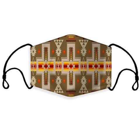 GB-NAT00062-10 Light Brown Tribe Design Native American 3D Mask (with 1 filter)
