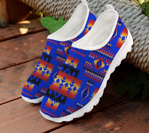 GB-NAT00046-06Dark Blue Native Tribes Pattern Native American Mesh Shoes