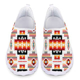 GB-NAT00075 White Tribes Pattern Native American Mesh Shoes