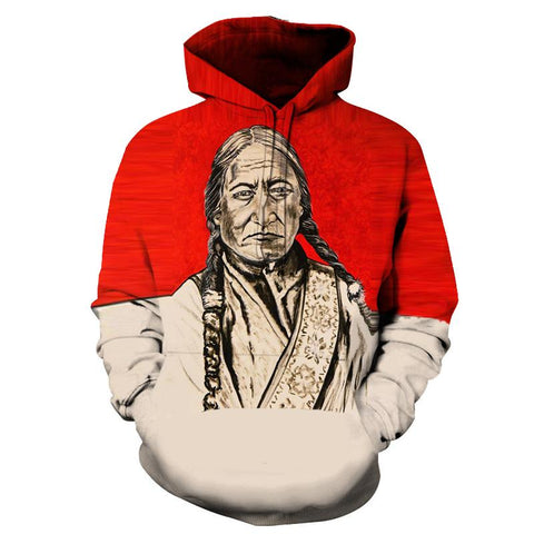 Red Chieft Native American All Over Hoodie no link