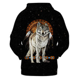 Wolf Native American All Over Hoodie no link - Powwow Store