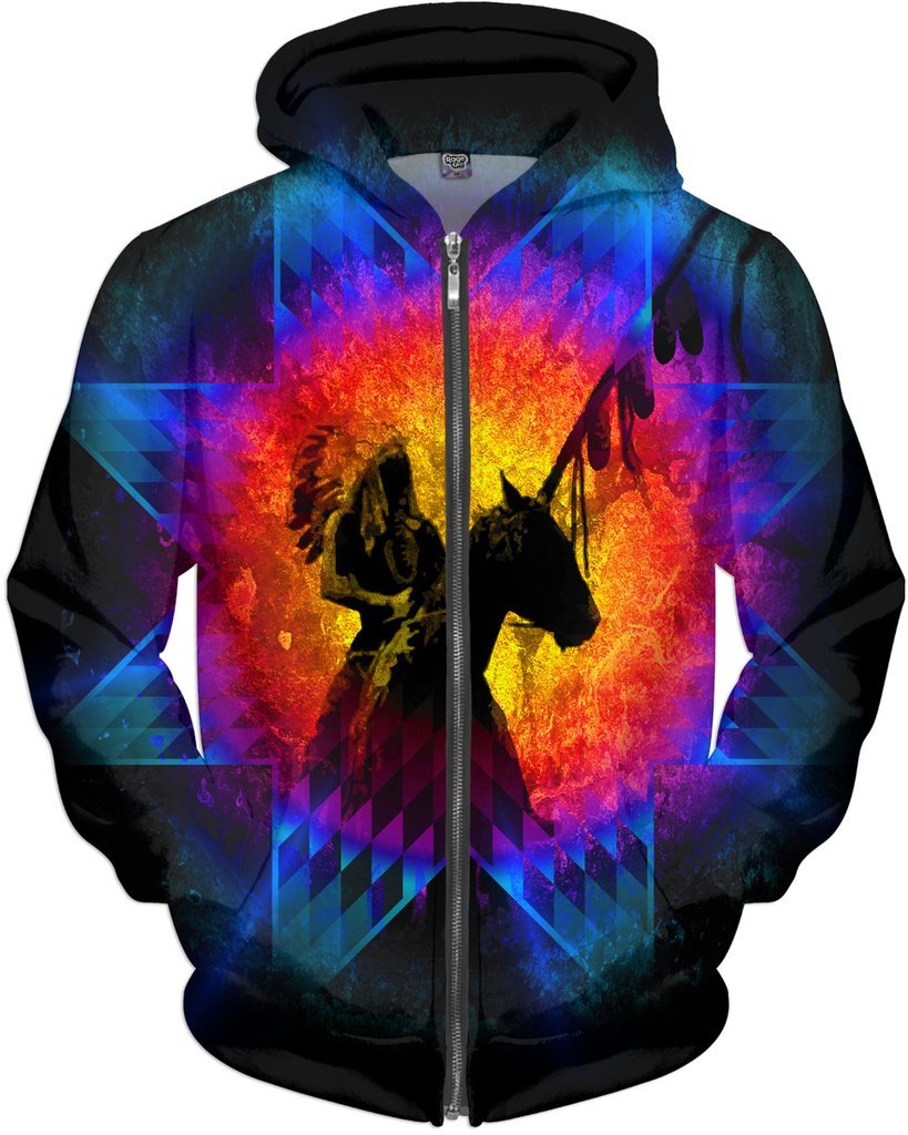 New Native American Chief Zipper Hoodies - American Indian Clothing