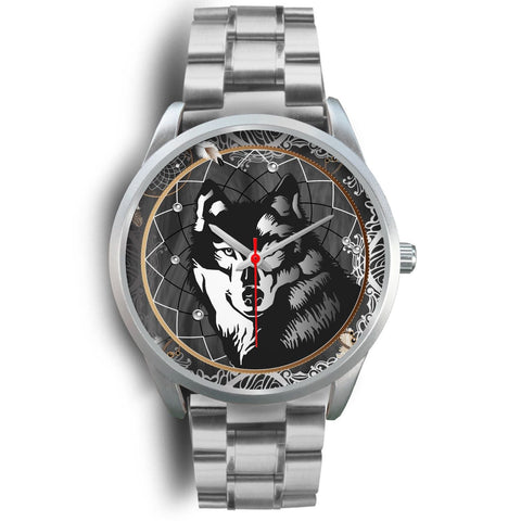 Wolf Warrior Native American Silver Watchs