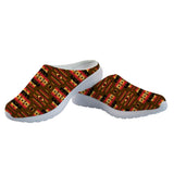 GB-NAT00046-08 Brown Native Tribes Pattern Native American Mesh Slippers