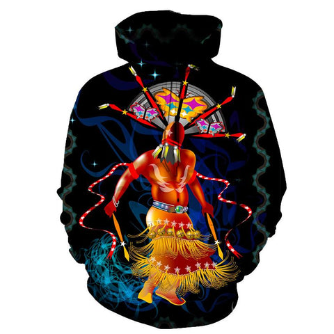 Native American Dancer Color All Over Hoodie no link - Powwow Store