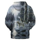 Wolf Driver Tree Native American All Over Hoodie no link