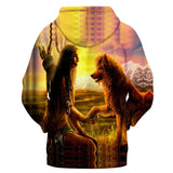 The Hunter Wolf Native American All Over Hoodie no link