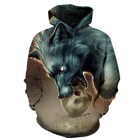 Wolf Skull Native American All Over Hoodie no link