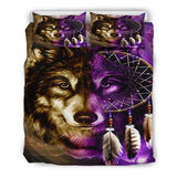 Purple Wolf Dreamcatcher Native American Bedding Sets