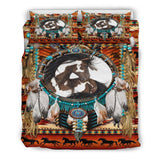 White & Brown Horse Dreamcatcher Native American Bedding Sets