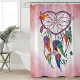 Heart Dreamcatcher Flower Pink Blue Butterfly Native American Design Shower Curtain - ProudThunderbird