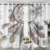 Moon Dreamcatcher Feathers Native American Design Window Living Room Curtain