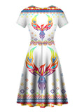 GB-NAT00067 Phoenix Rising Neck Dress