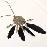 Five Feathers Dreamcatcher Native American Necklaces - ProudThunderbird
