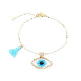 Gold Evil Eye Chain Handmade Bracelet