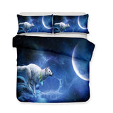Wolf Under Moonlight Native American Bedding Set