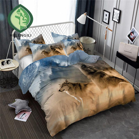 Wolf In The Wild Native American Bedding Set