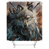 Wolf Warrior Waterproof Native American Pride Shower Curtain