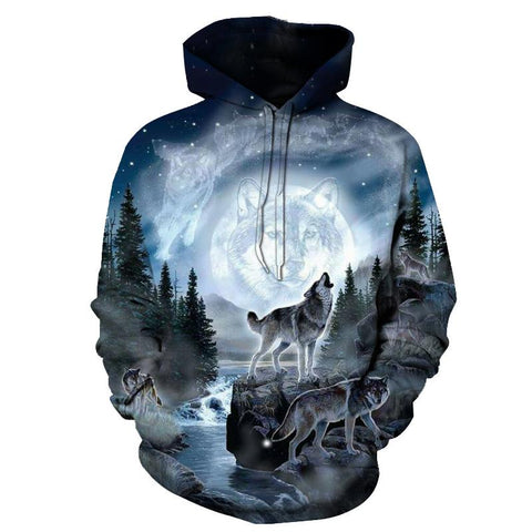 Night Wolf Native American All Over Hoodie no link - Powwow Store