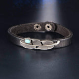 Punk Turquoises Leather Native American Bracelets