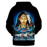 Women & Spirit Horse Native American All Over Hoodie no link
