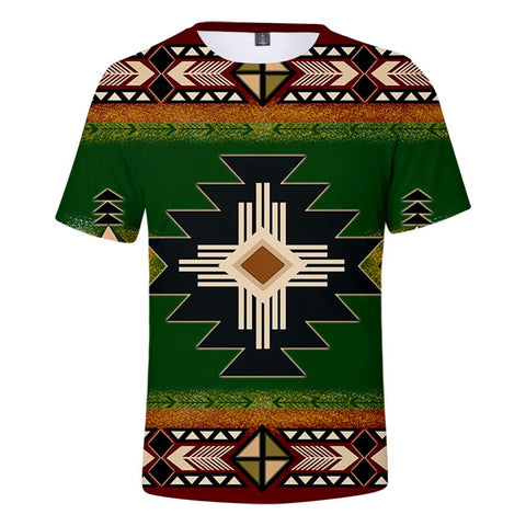 Turquoise Green Color Native American 3D Tshirt