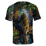 Wolf By The River Native American 3D Tshirt - Powwow Store