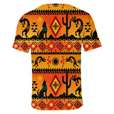 Kokopelli Myth Yellow Native American  3D Tshirt - Powwow Store