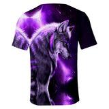 Wolf Purple Native American Art 3D Tshirt - Powwow Store