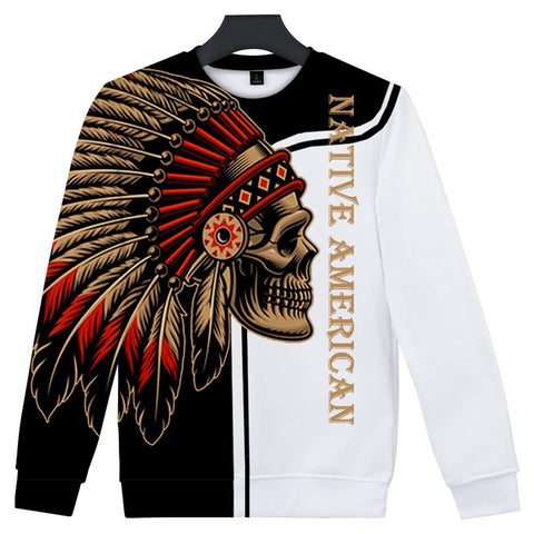 Skull Native American 3D Sweatshirt