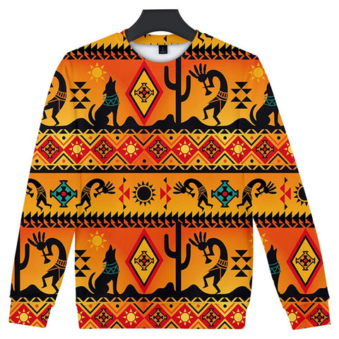 Kokopelli Myth Yellow Native American 3D Sweatshirt