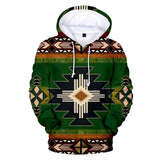 Southwest Green Symbol Native American All Over Hoodie - Powwow Store