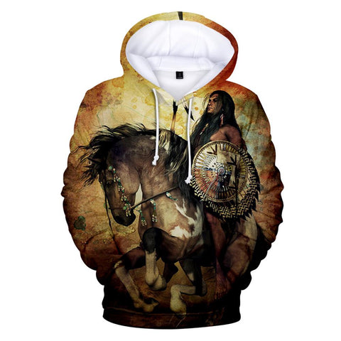 Warrior Riding Horse Native American All Over Hoodie - Powwow Store