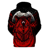 Red Wolf Moon Native American All Over Hoodie - Powwow Store