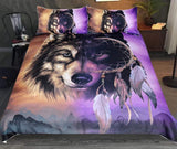 Two Colors Wolf  Dreamcatcher Native American Bedding Set no link