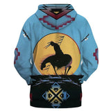 Trail Of Tear Native American Design 3D Blue Pullover Hoodie