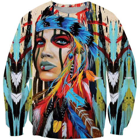Warrior Women Native American Design 3D Sweatshirt