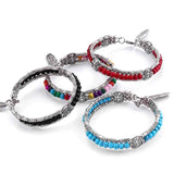 Tibetan Silver Feather Colorful Beads Charm Native American Bracelet & Bangle