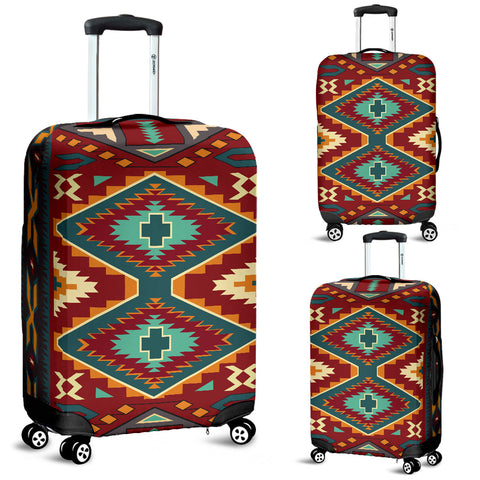 GB-NAT00061 Native Red Yellow Pattern Native American Luggage Covers