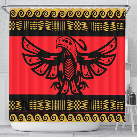The Thunderbird Red Pattern Shower Curtain