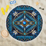 Mandala Blue Native American Pride Beach Blanket