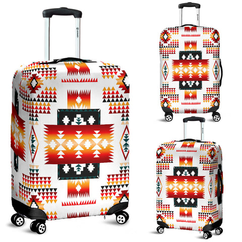 GB-NAT00075 White Tribes Pattern Native American Luggage Covers