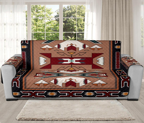 Orange Geometric Native American 78 Chair Sofa Protector